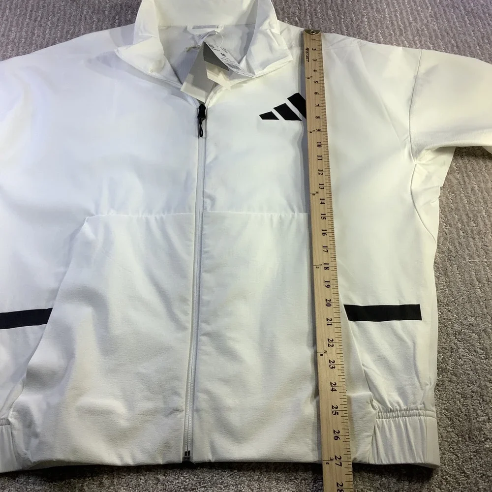 Adidas Z.N.E. Woven Track Top Mens White Black Full Zip Jacket‎ Size M NWT